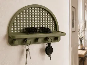 Arched Grid Entryway Organizer & Key Holder