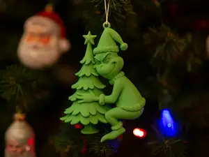 Grinch Hugging Christmas Tree Ornament