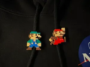 Mario & Luigi 8bit Drawstring Beads