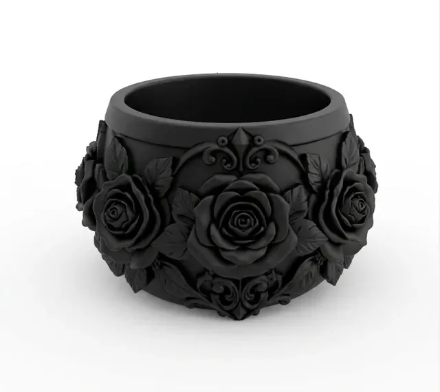 Goth Rose Succulent gothic Planter Pot — Image 3 of 7