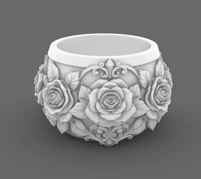 Goth Rose Succulent gothic Planter Pot — Image 4 of 7