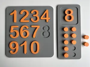 Numbers puzzle and counting tray for toddlers