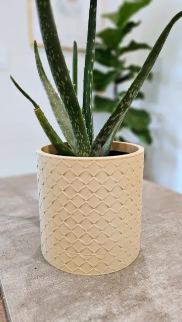 Basket Weave Planter with Hidden Drip Tray — Image 2 of 3