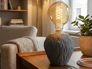 Modern Organic Stone Textured Lamp Base E14 Socket