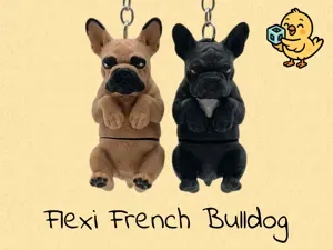 French Bulldog Keychain – Articulated Flexi Dog