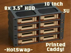 10" Rack 3U 8x 3.5" Caddy hotswap Module