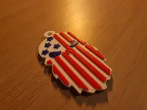 Skull Bearded USA Keychain