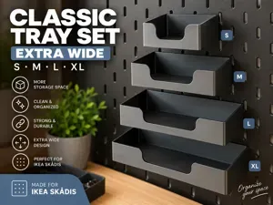 IKEA SKÅDIS Classic Extra Wide Tray –Large Storage