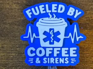 Fueled By Coffee & Sirens Badge Reel