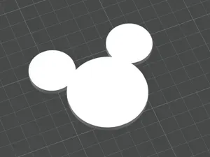 Walt Disney Mickey Mouse Logo - 3D Printed