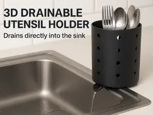 Utensil Drainer with Integrated Sink Spout