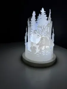 Christmas Scene Round Lantern