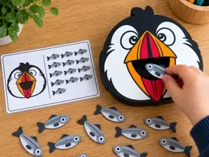 Feed the puffin counting game