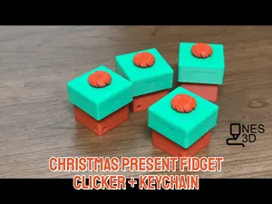 Christmas Present Fidget Clicker + Keychain