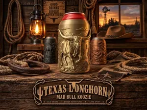 TEXAS LONGHORN Mad Bull Koozie Can Holder