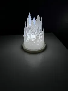 Deer and Snowman Round Lantern
