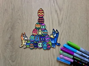Bluey Bingo Giant Easter Eggs Tower DIY Coloring