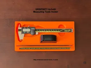 Gridfinity - Calipers, Tape Measure, Rulers Holder
