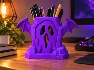 Batwing Ghost Pen Holder – Spooky Desk Organizer