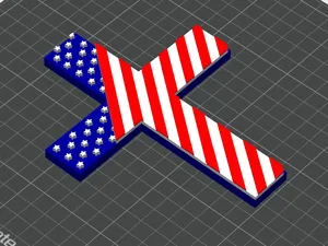 American Flag Cross (no AMS needed)  (no glue)