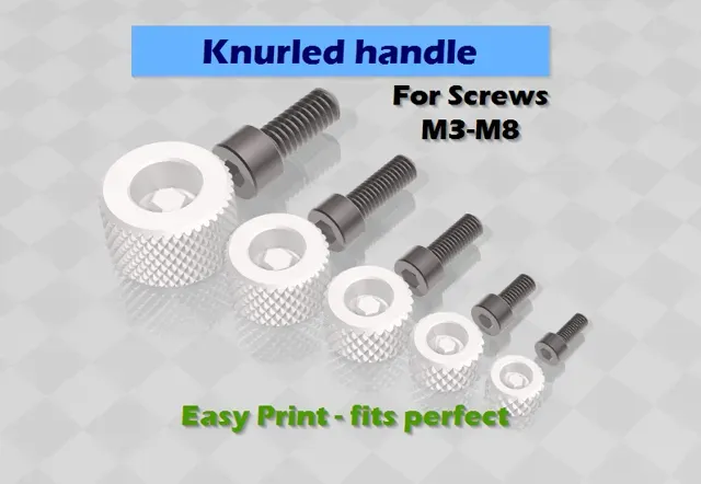 Knurled handle - M3 to M8 Socket Head Cap Screw