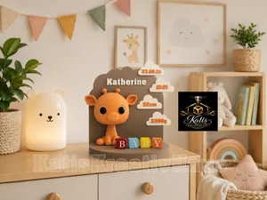 Giraffe - Deko - Baby - Geburt - personalisierbar