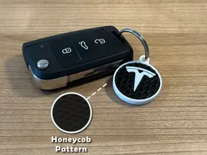 Schlüsselanhänger Tesla Auto rund