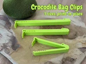 Crocodile Bag Clips – Print-in-Place