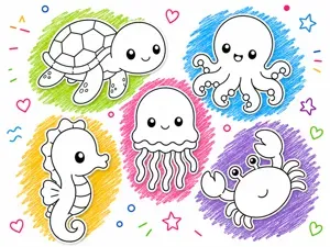 Animalitos del Mar para Pintar