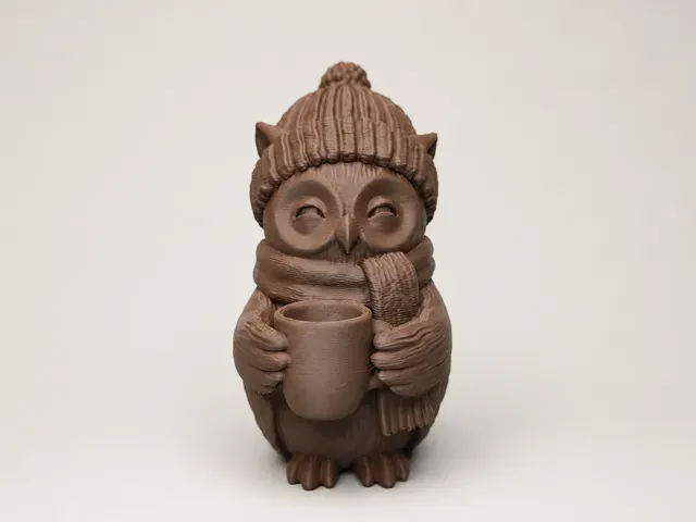 Cozy Autumn Owl with Hot Tea – Cute Fall Decor — Фото 5 из 5