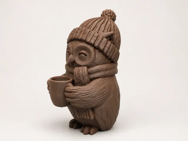 Cozy Autumn Owl with Hot Tea – Cute Fall Decor — Фото 4 из 5