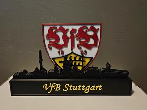 VfB Stuttgart with skyline of stuttgart