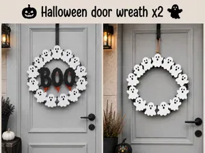 Haloween door wreath ghost x 2
