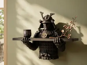 Japanese Samurai Warrior Wall Shelf