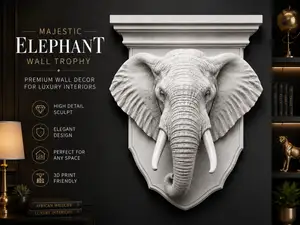 Majestic Elephant Wall Trophy – Luxury Sculptural