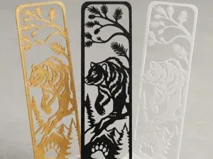 Grizzly Bear Cutout Bookmark | Single-Color Print