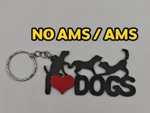 I Love Dogs Keychain (NO AMS/AMS)