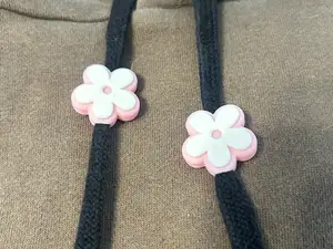Flower Hoodie Drawstring Beads