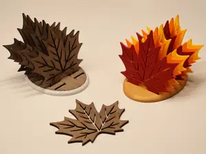 Maple Leaf Coasters and Display Stand