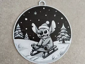 Stitch sled Christmas Ornament