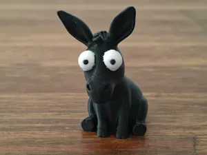 Funny Wide-Eyed Cute Cartoon Donkey Figurine