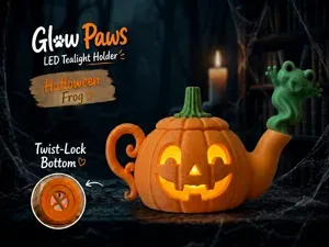 Frog Glowpaws Tea Light Holder Teapot