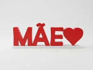Letreiro Decorativo Mãe Com Coração - TH3D