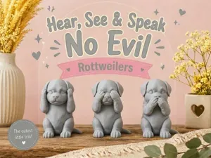 Hear, See & Speak No Evil Rottweilers