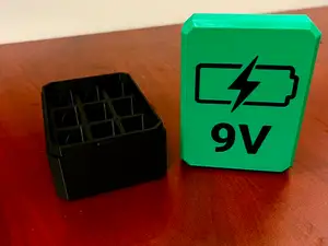 9V Battery Storage Box with Snap Lid Design
