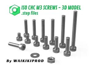 ISO CHC M3 Screws - 3D MODELS - .step files