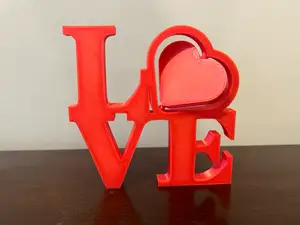 Love sign with spinning heart for valentines day