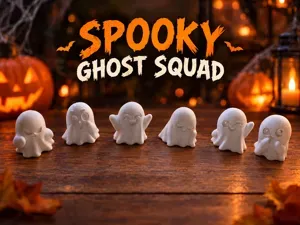 Spooky Ghost Squad – 6 Mini Halloween Ghosts