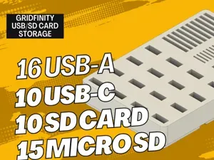 Gridfinity USB/SD Card Storage Bin 3x2