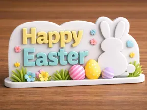 Happy Easter Decorative Sign –3D Printable Display